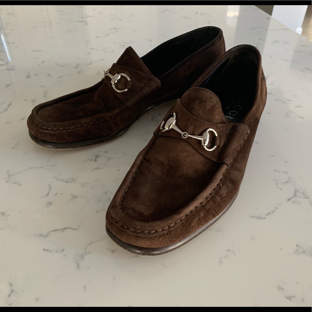 Gucci buckle loafers suede men’s size 8.5